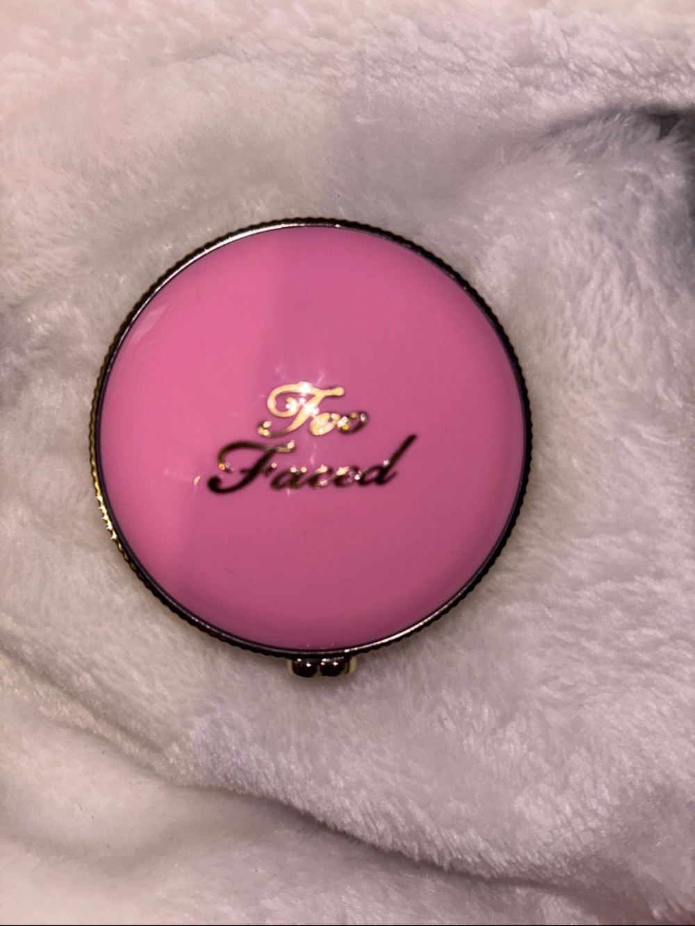 Too Faced Pink Round Compact Blush Case